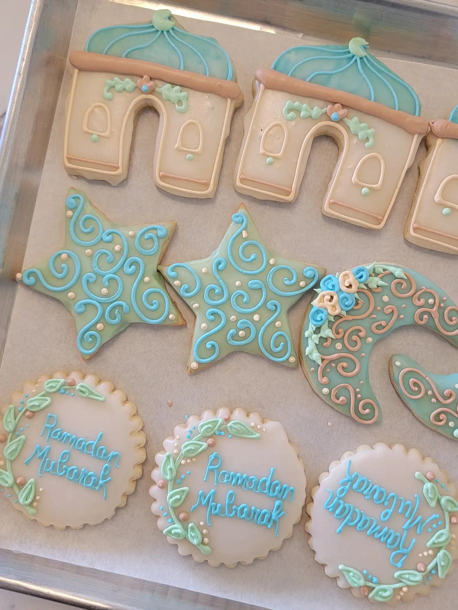Individual Decorated Sugar Cookies – Moon, Star, Mosque & Plaque Shapes